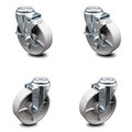 Service Caster 5 Inch Semi Steel Wheel Swivel Bolt Hole Caster Set with 2 Brake SCC-BH20S515-SSR-2-TLB-2